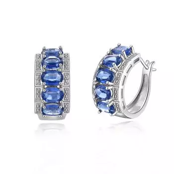 Серьги с застежкой из кианита синего цвета, элегантные металлические украшения из стерлингового серебра 925 пробы для женщин, хороший подарок M синий
