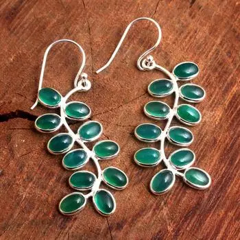 Серьги с зеленым ониксом и розовым кварцем, кианитом, Подарки для нее, Ювелирные изделия для вас, Ювелирные изделия ручной работы розовый