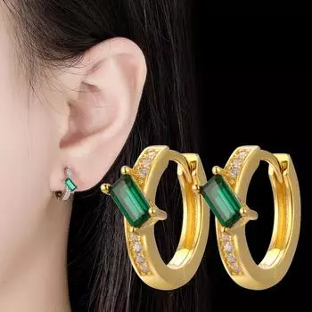 Серьги с зелеными бриллиантами и цирконием, серьги, модные, нишевые, высокого класса, Sense