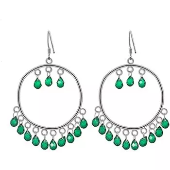 Серьги с зелеными каплями из серебра 925 пробы, собранные в изумрудные цвета, в стиле бохо, круглые серьги-кольца для женщин, свадебные