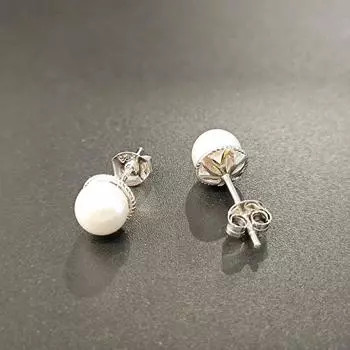 Серьги с жемчугом 2025 Серебряные серьги-гвоздики с уникальным жемчугом для женщин белый
