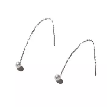 Серьги с жемчугом 2way висячие дизайн роскошные отечественные жемчуга Grand Premium White Silver 6 мм бренд 3 года гарантии [VOTRE COUTURE] женские