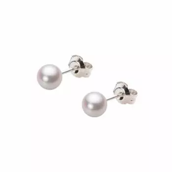 Серьги с жемчугом Akoya PT900 платина HA00050R12WPNPA04P 5.0 мм женские