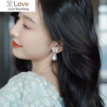 Серьги с жемчугом «Бабочка» Micro Pave для женщин, классические модные украшения, роскошные серьги, бижутерия