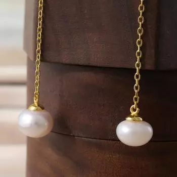 Серьги с жемчугом для женщин Модные и универсальные серьги Простые серьги высокого класса