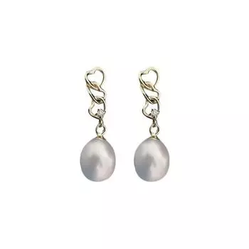 Серьги с жемчугом для женщин, сердечки, цепочка, элементы, высококачественные серьги, ретро, новый стиль