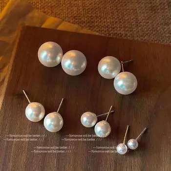 Серьги с жемчугом из серебра 925 пробы - корейская ниша, высокого класса, универсального качества Pearl 14mm серый