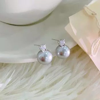 Серьги с жемчугом. Легкие, роскошные, высококачественные, универсальные, в стиле французской леди. Серьги.