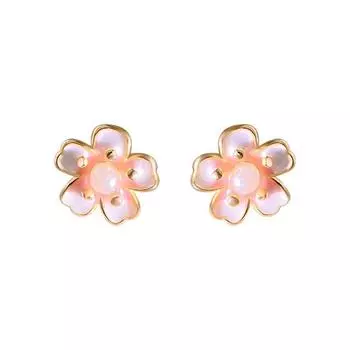 Серьги с жемчугом «Лесной цветок» для женщин, милые маленькие свежие серьги в стиле феи
