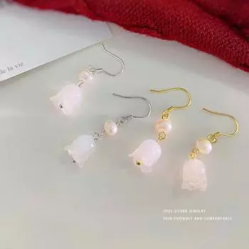 Серьги с жемчугом «Лилия долины» — это свежие и элегантные новые легкие роскошные серьги высокого класса в китайском стиле для года рождения