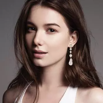 Серьги с жемчугом, подвеска из серебра 925 пробы, серьги со стразами, трендовые свадебные аксессуары XXL