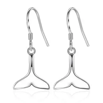 Серьги с жемчугом «рыбий хвост» Креативные маленькие серьги-русалки Простые украшения для ушей Супер фея Милые серьги