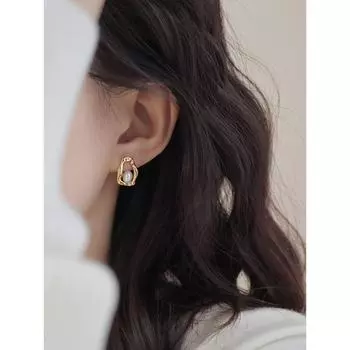 Серьги с жемчугом S925 Niche Unique, серьги из стерлингового серебра, элегантные женские серьги высокого качества, легкие, роскошные