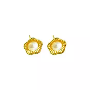 Серьги с жемчугом Sweet Flowers для женщин, легкие, роскошные, высокого класса, серьги Girl-Sense