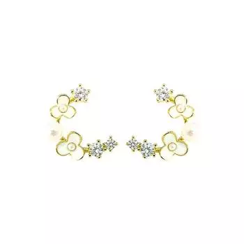 Серьги с жемчугом Sweet Flowers для женщин, свежие и универсальные, изысканные серьги в стиле фей