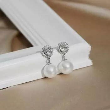 Серьги с жемчугом в виде банта, французский ретро-стиль, серьги в дворцовом стиле, темперамент, легкость и роскошь