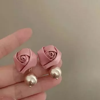 Серьги с жемчугом в виде цветка розы, модные женские серьги, серьги-гвоздики в стиле темперамент, роскошные серьги-гвоздики в стиле темперамент, ювелирные изделия в подарок