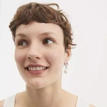 Серьги с жемчугом женские асимметричные серьги холодный ветер индивидуальность нишевый дизайн чувство преувеличенные серьги новые золотой