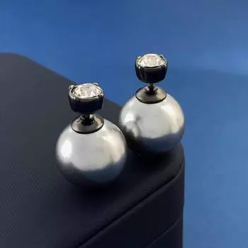 Серьги с жемчугом женские корейские темпераментные легкие роскошные модные серьги-гвоздики с бриллиантами простые универсальные украшения для ушей