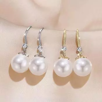 Серьги с жемчугом женственность высококачественные серьги 2024 новые популярные серьги серьги