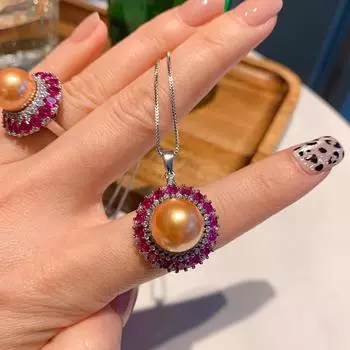 Серьги с живым австралийским жемчугом Fritillary, женские ретро-серьги Court Port Style, слегка инкрустированные серьги Red Treasure