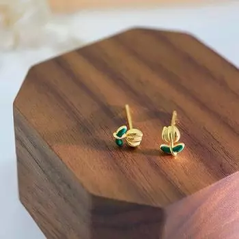 Серьги с живыми цветами и листьями для женщин с милым дизайном в пасторальном стиле и серьги с лесной тематикой
