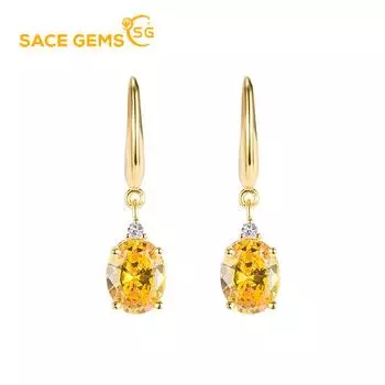Серьги SACE GEMS с цирконием для женщин, подарки на свадьбу жёлтый
