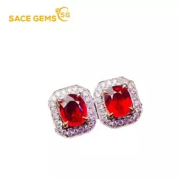 Серьги SACE GEMS с цирконием для женщин, подарки на свадьбу красный