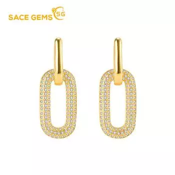 Серьги SACE GEMS с цирконием для женщин, подарки на свадьбу золотой