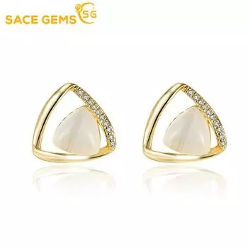 Серьги SACE GEMS с цирконием для женщин, подарки на свадьбу золотой