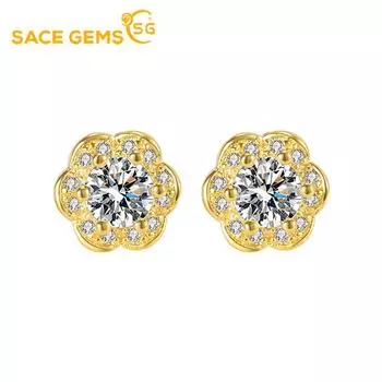 Серьги SACE GEMS с цирконием для женщин, подарки на свадьбу золотой