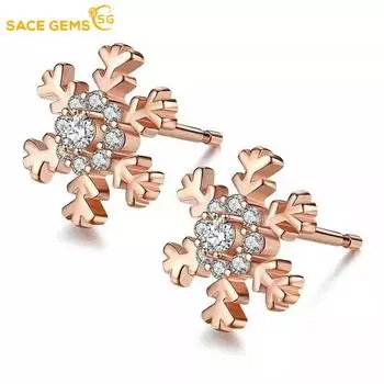 Серьги SACE GEMS с цирконием для женщин, подарки на свадьбу розового золота