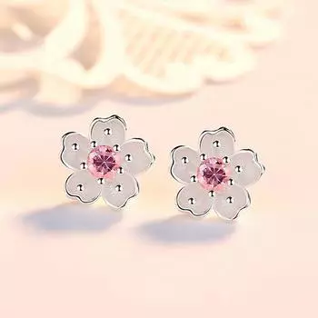 Серьги сакуры для женщин, японских и корейских студенток, простой и модный темперамент, универсальные серьги
