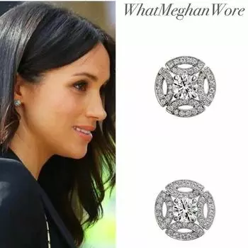 Серьги Серьги-гвоздики Серьги с муассанитом Серьги Halo Moissanite Gift Earrings