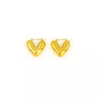 Серьги-сердечки из позолоченного титана - нержавеющая сталь, модный дизайн для женщин