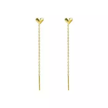 Серьги-сердечки из стерлингового серебра 925 пробы для женщин, длинные висячие серьги с кисточками, изящные украшения для вечеринок