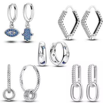 Серьги-сердечки из стерлингового серебра 925 пробы, серьги-кольца с подвесками для женщин и девочек, серьги-гвоздики, ювелирные украшения, подарки