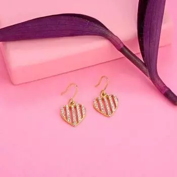 Серьги-сердечки с бриллиантами