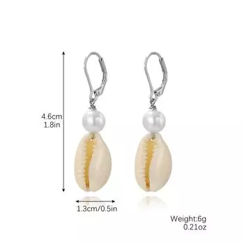 Серьги серии Ocean Серьги из натуральных камней Bohemi Shell Серьги из жемчужных ракушек
