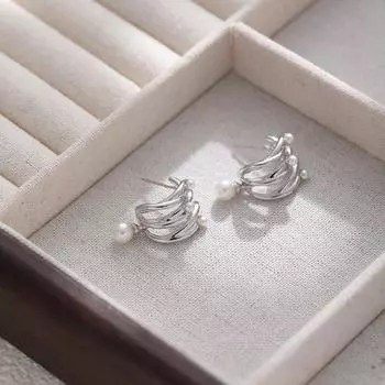 Серьги серии Vine из стерлингового серебра S925 с особым дизайном, женские, с ракушками и жемчугом