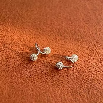 Серьги Шамбала, полные бриллиантовых шариков, спиральные серьги, серьги-винты, темперамент, высококачественные и модные