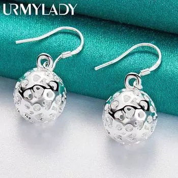 Серьги-шарики из стерлингового серебра 925 пробы для женщин, модные ювелирные изделия ME006