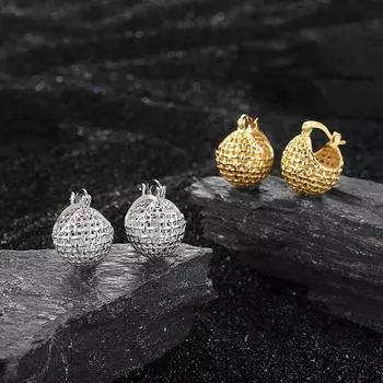 Серьги-шарики из стерлингового серебра S925 пробы, плетеные сферические серьги Sense Texture премиум-класса, серьги-гвоздики Tide, французская легкая роскошь