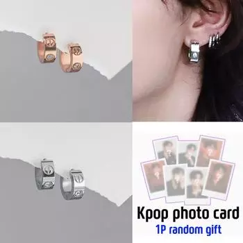 Серьги-шарниры с логотипами Cubic серебряный