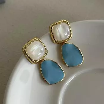 Серьги Shell Lake Water Orchid, темпераментные серьги в стиле знаменитостей в Гонконге, ретро-серьги премиум-класса в стиле французской Хепберн