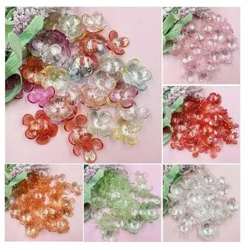 Серьги-шпильки для волос своими руками, маленькие цветочные бусины, аксессуары 15,8 мм, модные материалы ручной работы, 100 шт., прозрачный кристальный акриловый браслет розовый