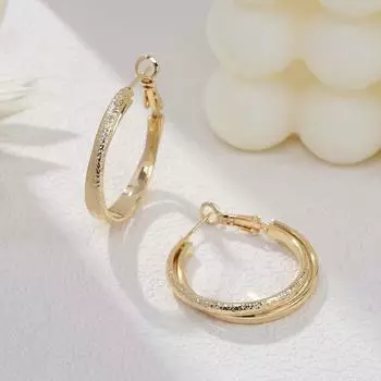 Серьги Simple Atmosphere Geometric Circle Winding, персонализированные золотые модные серьги, роскошные серьги высокого класса