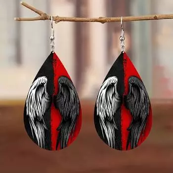 Серьги-слезинки с крыльями ангела, симпатичные подвески для девочек, ювелирные изделия для женщин чёрный