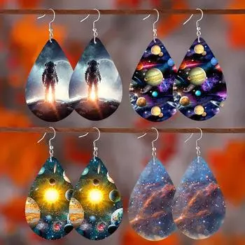 Серьги-слезинки Universe, симпатичные подвески для девочек, украшения для женщин розовый