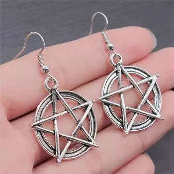 Серьги со звездами и луной, аксессуары своими руками для вас, ювелирные изделия для женщин, размер 18х19 мм